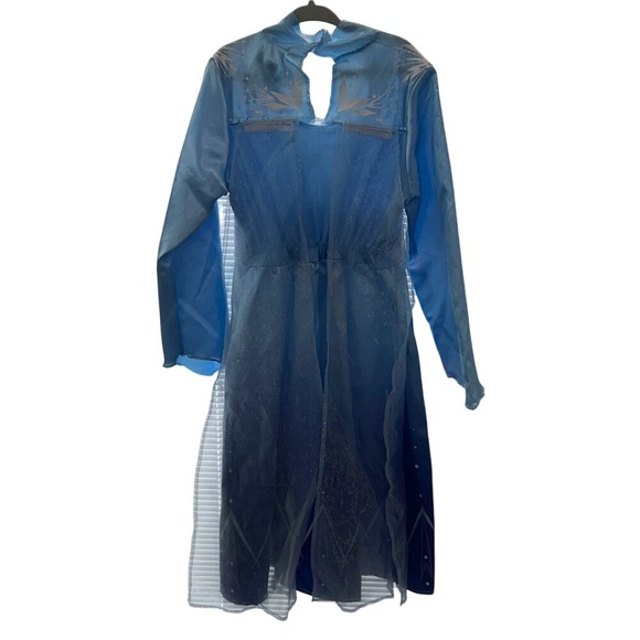 Disney Frozen‎ 2 Elsa Dress Costume Fantasy Play Kids Size 4-6X Blue Sparkle - Picture 3 of 5